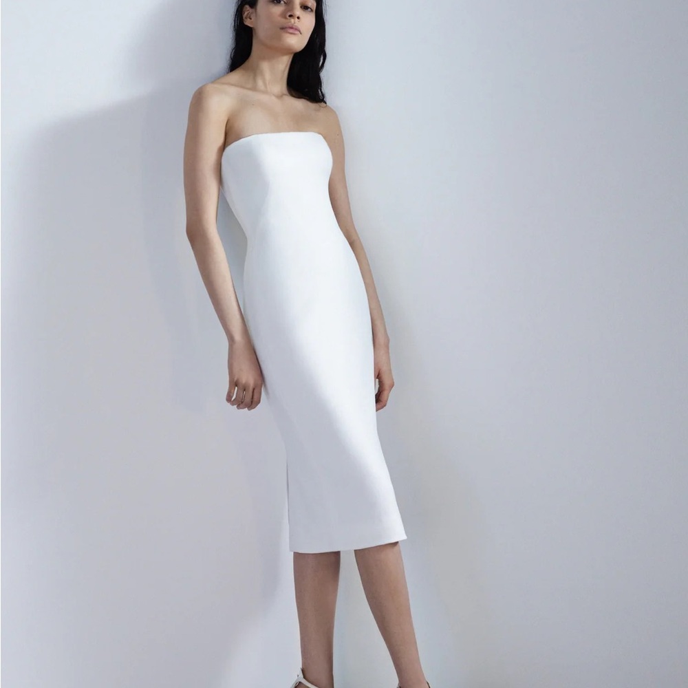 Galia Lahav Esme Midi Strapless Dress